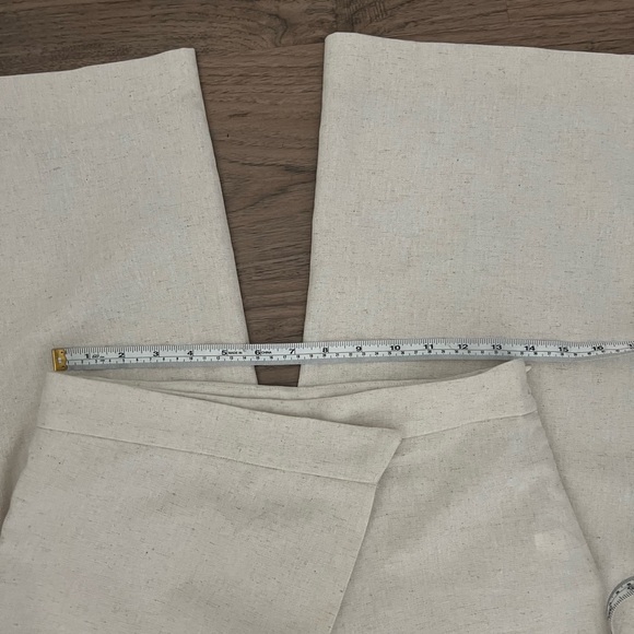 Chic Linen Blend 2-Piece Set | Halter Crop Top & Wide Leg Pants Size Small - Picture 7 of 9